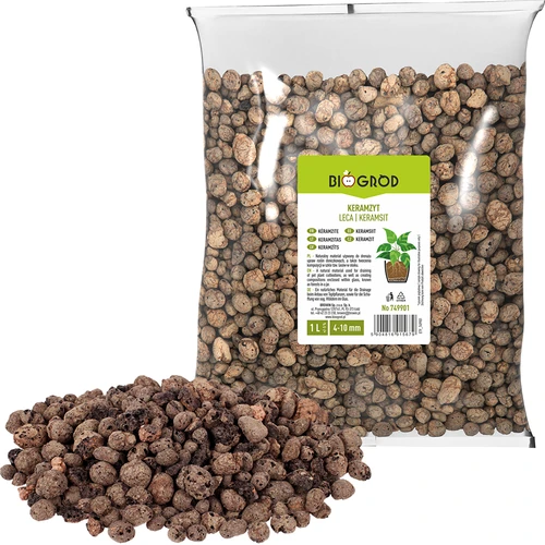 Argila expandida para plantas em vasos, jardinagem e florestas em vidro, 4-10 mm, 1L  - 1 