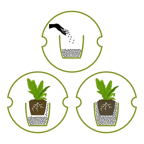 Argila expandida para plantas em vasos, jardinagem e florestas em vidro, 4-10 mm, 1L - 12