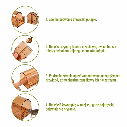Armadilha para ratos – captura viva, transparente, 2 peças - 4