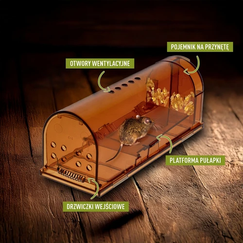 Armadilha para ratos – captura viva, transparente, 2 unidades - 5