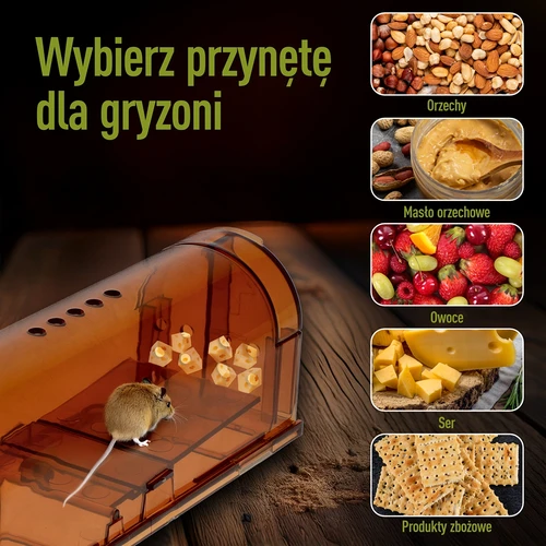 Armadilha para ratos – captura viva, transparente, 2 unidades - 6