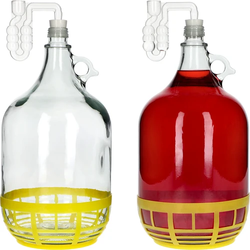 Balão de Vidro 5L com Rolha e Tubo de Fermentação - 5