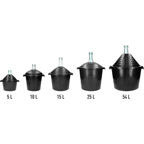 Balão de vidro para vinho 25 L — com cesto de plástico - 6