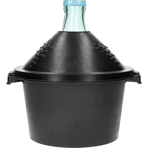 Balão de vidro para vinho 5 L - com cesto de plástico  - 1 