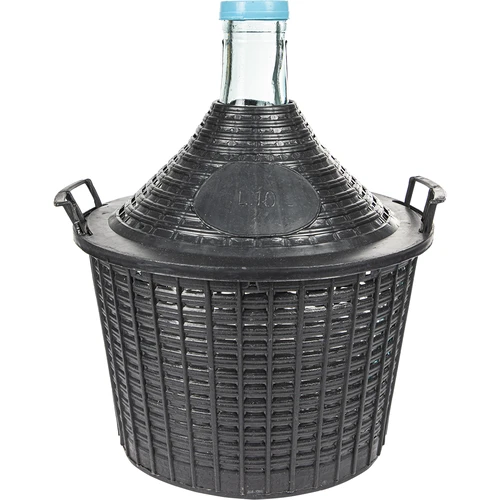 Balão para vinho 10 L em cesto de plástico  - 1 
