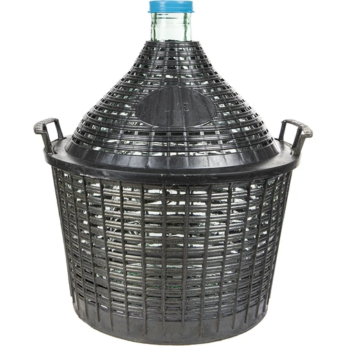 Balão para vinho 15 L em cesto de plástico  - 1 