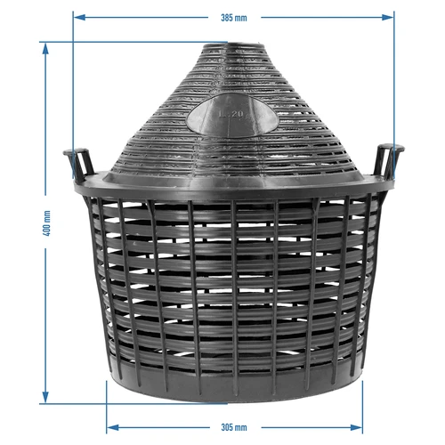 Balão para vinho 20 L em cesto de plástico - 4