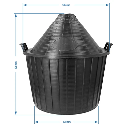 Balão para vinho 54 L em cesto de plástico - 6