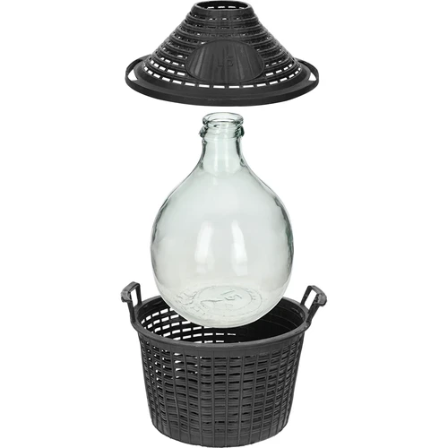Balão para vinho 5L em cesto de plástico - 4