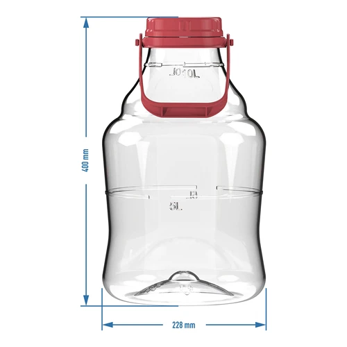 Balão para vinho leve, inquebrável, com alça, 10 L - 6