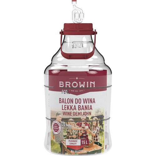 Balão para vinho leve, inquebrável, com alça, 15 L - 3