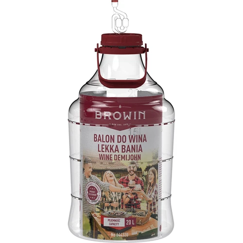 Balão para vinho leve, inquebrável com alça, 20 L - 3