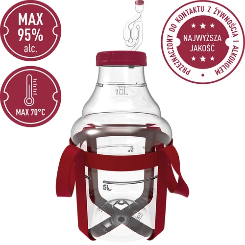 Balão para vinho leve, inquebrável, com alças, 10 L - 5