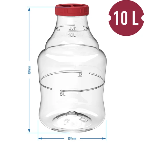 Balão para vinho leve, inquebrável, com alças, 10 L - 6