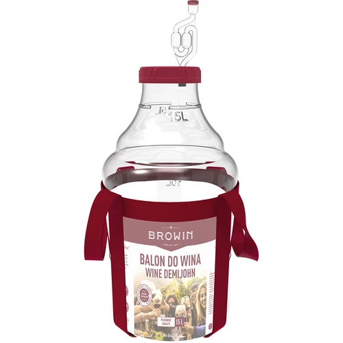 Balão para vinho leve, inquebrável, com alças, 15 L - 3