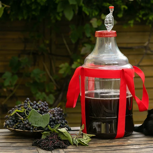Balão para vinho leve, inquebrável, com alças, 20 L - 8