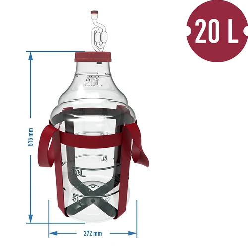Balão para vinho leve, inquebrável, com alças, 20 L - 6