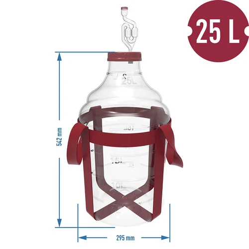 Balão para vinho leve, inquebrável, com alças, 25 L - 6