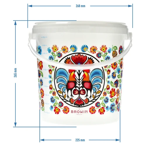 Balde alimentar GWIOZDA - com tampa, 10 L - 6