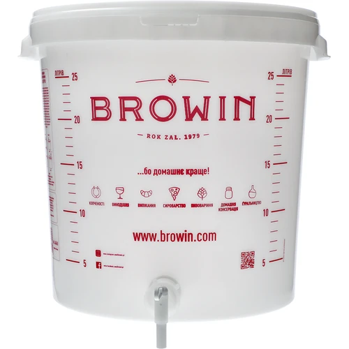 Balde de fermentação 30 L com tampa, torneira e borbulhador UA - 4