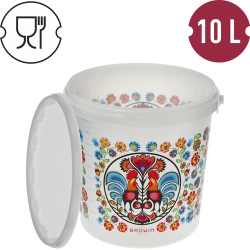 Balde para uso alimentar GWIOZDA - com tampa, 10 L - 4