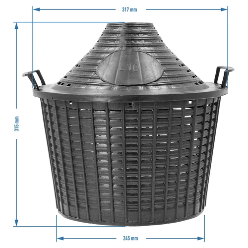 Balon do wina 10 L w koszu plastikowym - 6
