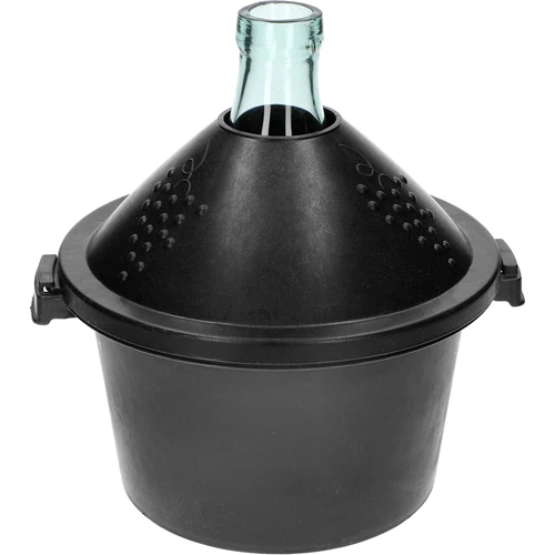 Balon szklany do wina 5 L - w koszu z tworzywa - 3