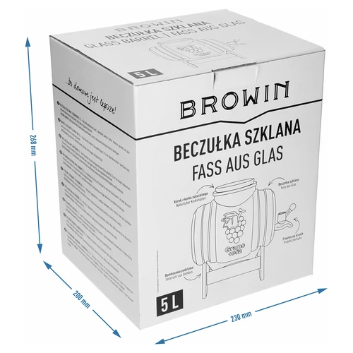 Barril de vidro 5 L, com abertura larga, rolha, base de madeira e torneira - 8