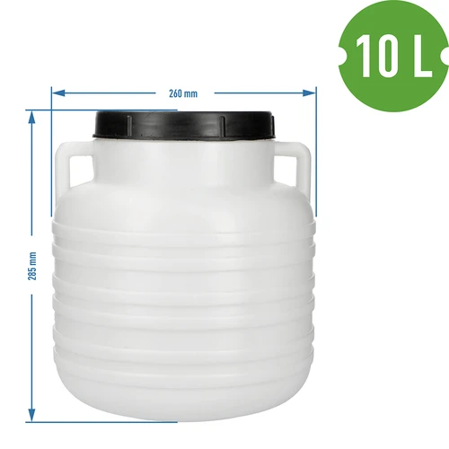 Barril para fermentação 10 L - branco, com pegas - 8