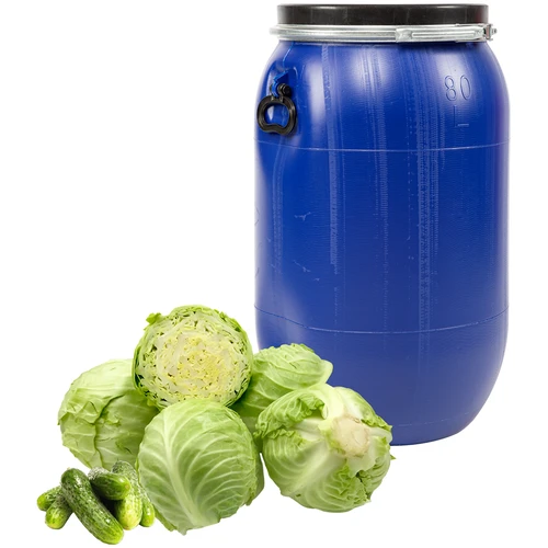 Barril para fermentar couve e pepinos 80 L, azul com aro de fecho - 4