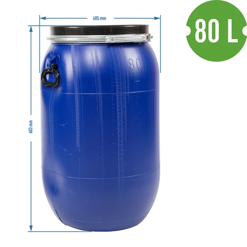 Barril para repolho, pepinos 80 L, azul com aro - 12