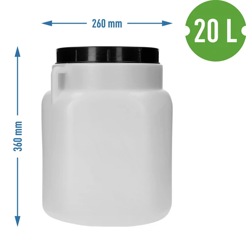Barril Quadrado de 20 L, branco, com alças, Sterk - 10