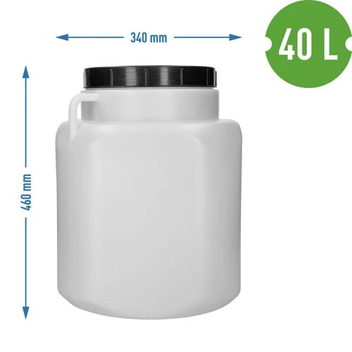 Barril Quadrado de 40 L, branco, com alças, Sterk - 10