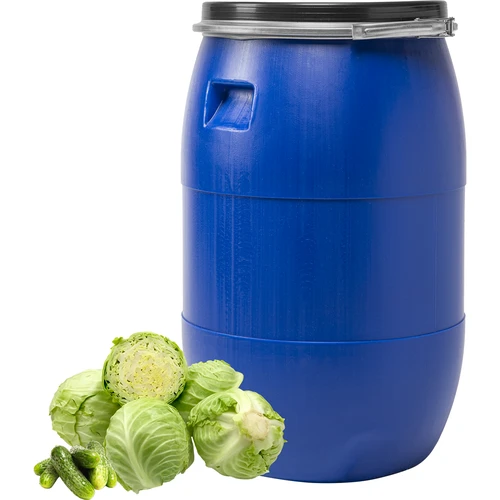 Bidão para couve fermentada 85 L, com aro de aperto, azul, Sterk - 2