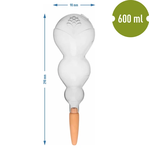 Bola de irrigação tripla (três câmaras), transparente incolor, com base de cerâmica, 600 ml - 5