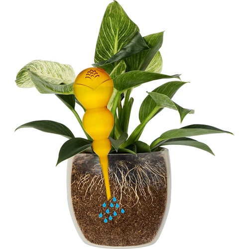 Bola de rega tripla (três câmaras), amarela translúcida, 600 ml - 3