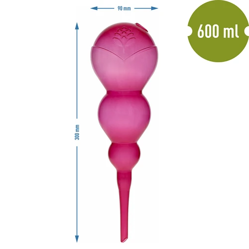 Bola de rega tripla (três câmaras), transparente cor-de-rosa, 600 ml - 5