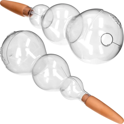 Bola de rega tripla (três câmaras), transparente, incolor, com estaca cerâmica, 600 ml - 2