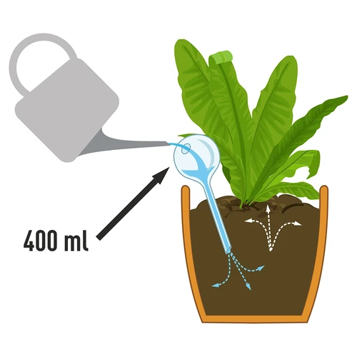 Bolas de irrigação para plantas, brancas translúcidas com rolha, 400ml, 4 peças - 5