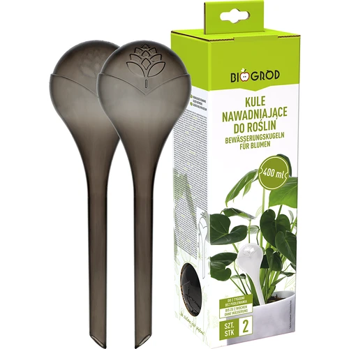 Bolas de irrigação para plantas, pretas transparentes, 400 ml, 2 unid. - 3
