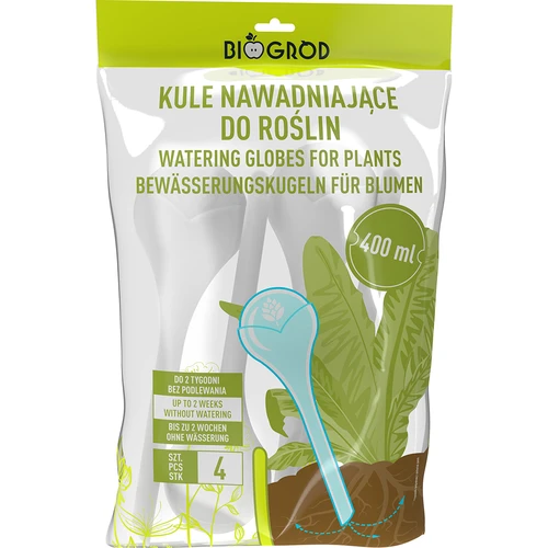 Bolas de rega para plantas, brancas semitransparentes, 400 ml, 4 unidades - 3