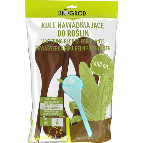 Bolas de rega para plantas, em âmbar transparente, 400 ml, 4 unidades - 3