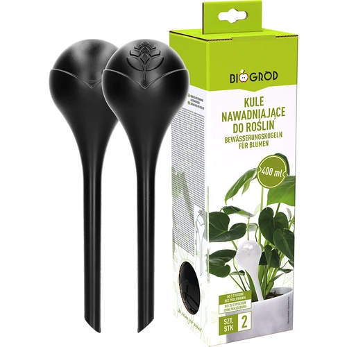 Bolas de rega para plantas, pretas mate, 400 ml, 2 unidades - 3