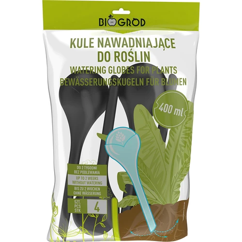 Bolas de rega para plantas, pretas mate, 400 ml, 4 un. - 3