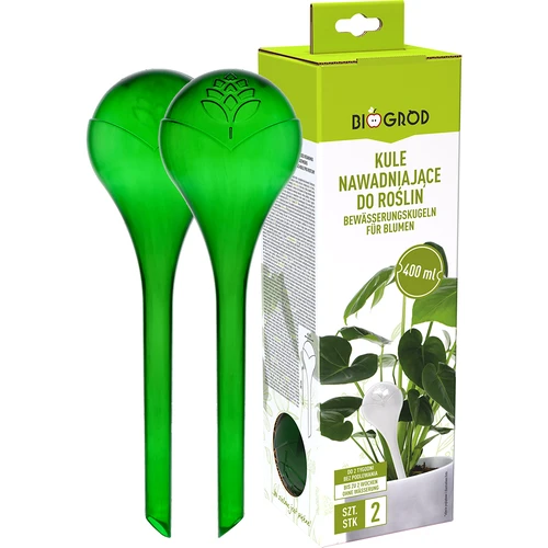 Bolas de rega para plantas, verdes transparentes, 400 ml, 2 unid. - 3