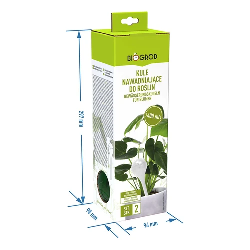 Bolas de rega para plantas, verdes transparentes, 400 ml, 2 unid. - 7