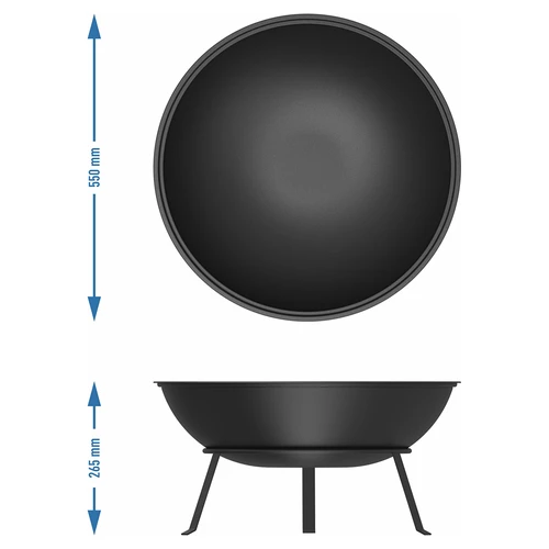 Braseiro de jardim com grelha, Ø55 cm, redondo, em forma de taça - 8