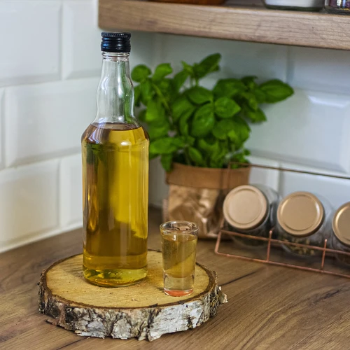 Butelka 500 ml na wódkę, z czarną zakrętką, 6szt. - 6