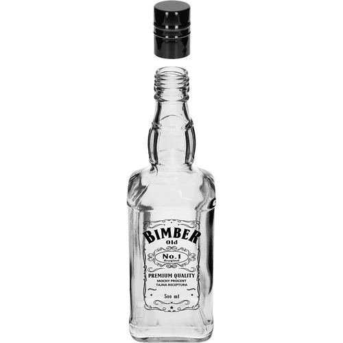 Butelka Daniels 500 ml z zakrętką, nadruk „Bimber OLD", 1 szt. - 2