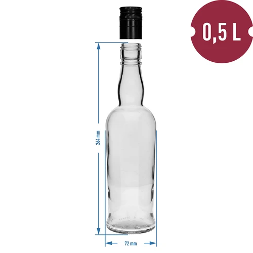 Butelka Kapitańska 500 ml z zakrętką -6szt - 5
